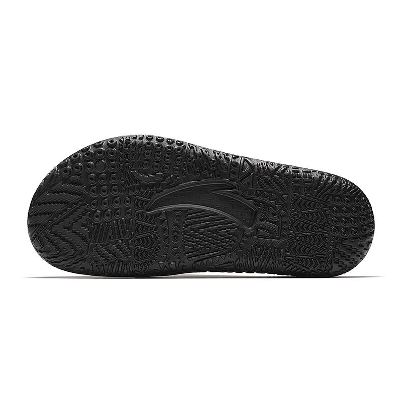 Anta Chinelo Hela Confortável Fashion Simples Antidesgaste Anti-Odor de Bico Fechado Chinelos Masculinos Preto 112531801-2