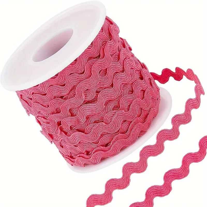 1 Roll 27yd/25m RIC Rac Trim Ribbon Wave Sewing Bending Fringe Trim 5mm/0.2 inch for Sewing Flower Making Wedding Party Lace Rib