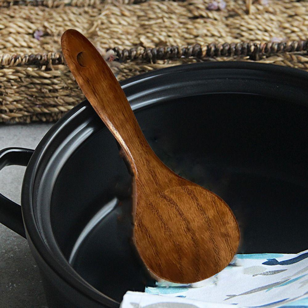 

Легко чистить Гладкие кухонные принадлежности Деревянная антипригарная ложка для риса Ложка для приправ Посуда Ложка для супа 21.5cm
