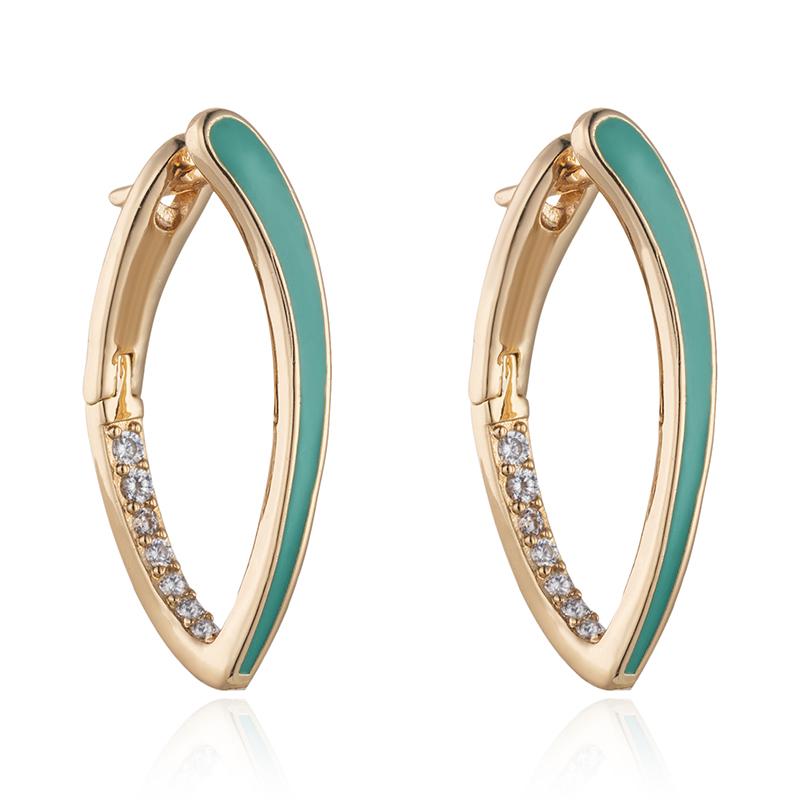 

Элегантные геометрические длинные висячие серьги с голубой эмалью для женщин, вечерние повседневные модные украшения циан