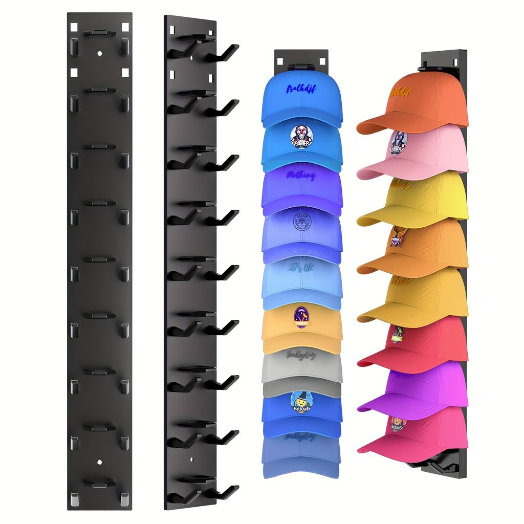 Baseball Cap Storage Rack, Wall-Mounted Hat Holder, Multi-Layer Display Stand, Wall Hook Suitable for Hats, Organized Placement