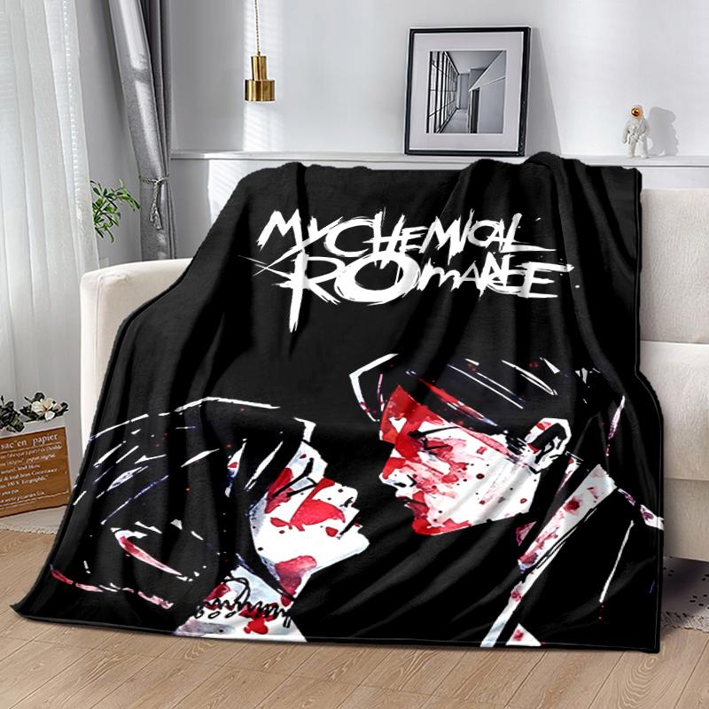 1pc Blanket My Chemical Romance Print Design, Lightweight Blanket for Sofa, Bed- Soft &Warm, Gift for All Seasons like Christmas, Halloween