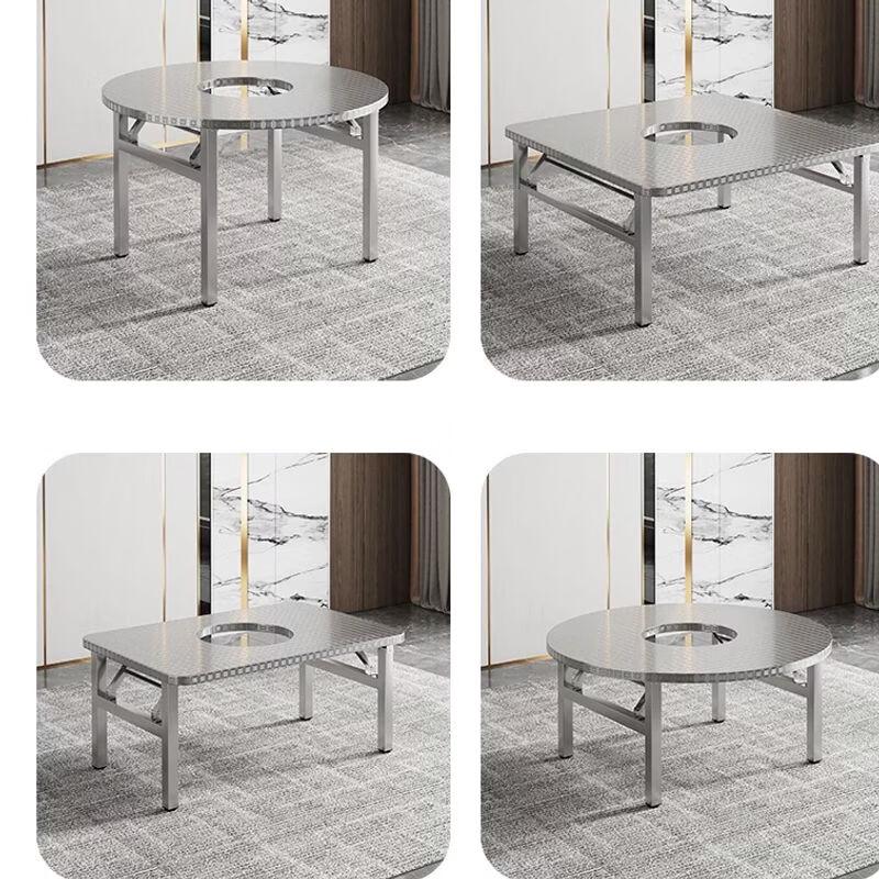Portable Foldable Stainless Steel BBQ & Hot Pot Table