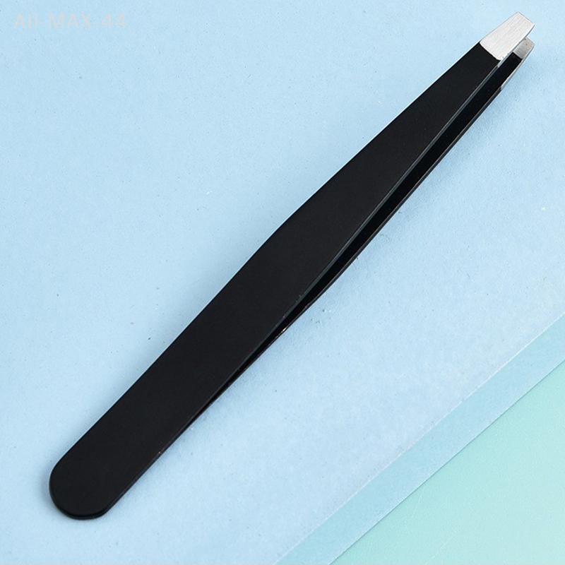 1Pcs Precision Stainless Steel Slant Tip Tweezers for Eyebrow & Facial Hair Removal Blackhead Removal Pointed Angle Tip