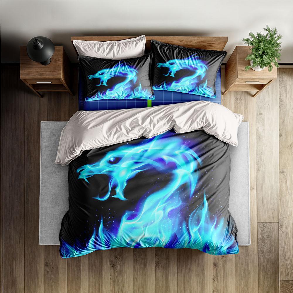 Angry Phenix Dragon Duvet Cover Set King Queen Double Full Twin Single Size Bed Linen Set