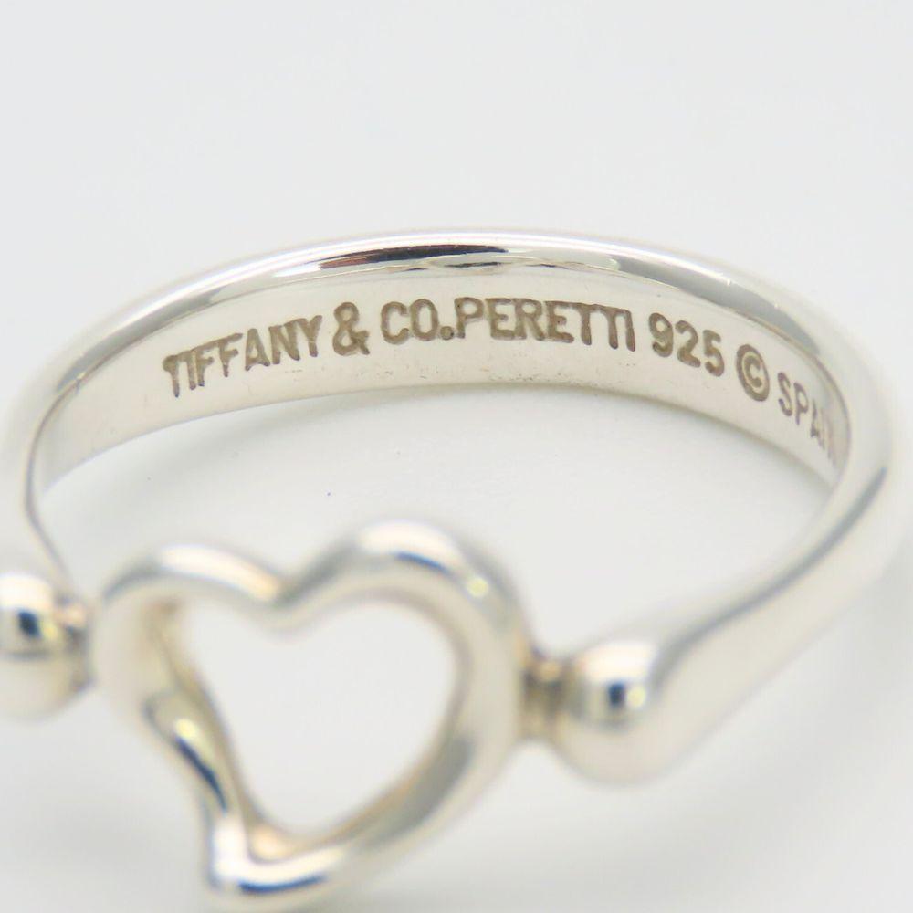 Used TIFFANY&Co. Ring Open heart EU#50.5 Silver925 2.5g Silver Accessory