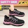 Steel Toe Work Boots Breathable Safety Shoes With Wear-Resisting Anti-Puncture Outsole Women Shoes Construction Work Shoes