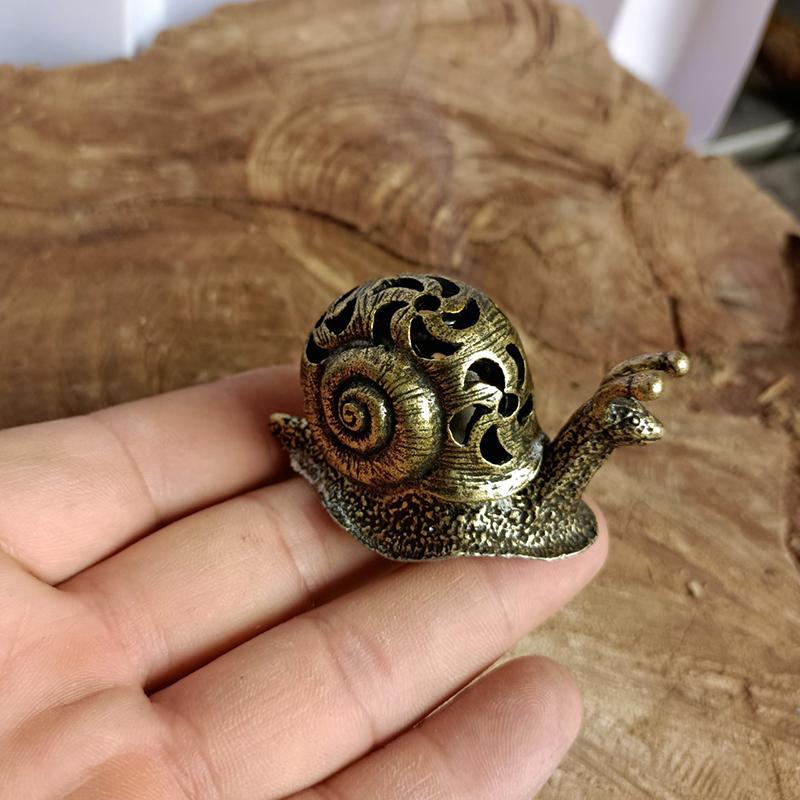 1Pcs Censer Snail Censer Antique Brass Tabletop Tea Pet Home Decoration Tea Pet Home Decoration