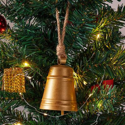 Yousheng Rustic Bell Christmas Ornament Vintage Metal Decorative Bell Large Hanging Cow Bell Decoration for Mantel Table Centerpiece Winter Tree