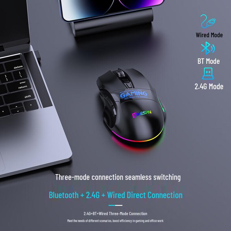 OLOEY 12800DPI 9-Key Three-Mode Wireless Gaming Mouse