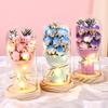 Qixi Festival Valentine's Day Gift Log Base Immortal Rose Glass Cover Creative Soap Flower Gift