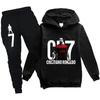 3-12 Years Spring Autumn Football CR7 Print Hoodie+Pants Suit Boy Sweatshirt 2PCS Sets Boys Pants Suits Children's Clothing.