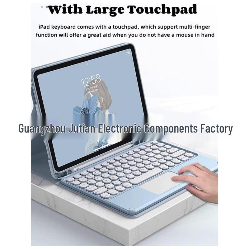 Bluetooth Keyboard Protective Case with Pen Slot for Samsung Galaxy S7, S8, S9, FE, and S10 Lite - Round Cap Touch & TPU Soft Shell