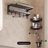 Gun Gray No-Drill Bathroom Towel Rack & Toilet Storage Set