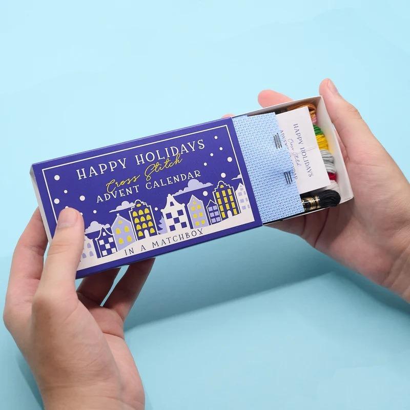 Christmas Cross Stitch Advent Calendar Christmas Cross Stitch Gift Box 24 Day Countdown Advent Calendar Embroidery Kit