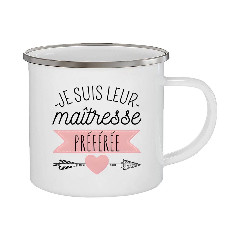 Merci Maîtresse Printed Mugs Coffee Cups Drinks Water Milk Cup Enamel Mug Gifts Idea for Teacher End of School Year Gift