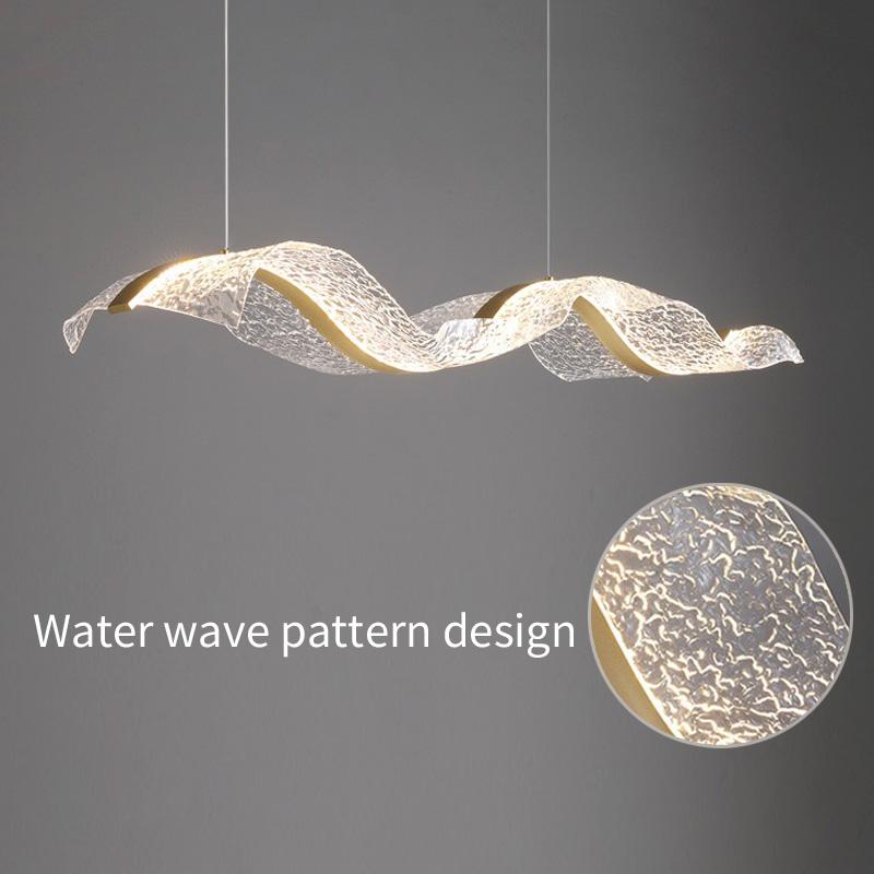 

Современный минималистский ресторан бар стойка люстра креативная длинная волна гостиная офис стойка регистрации светодиодный светильник 3-color light