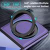 KEYSION 360° Rotating Magnetic Ring Stand PU Leather Case for MagSafe for Samsung Z Flip 7 5G 7 SE Wireless Charging Phone Cover