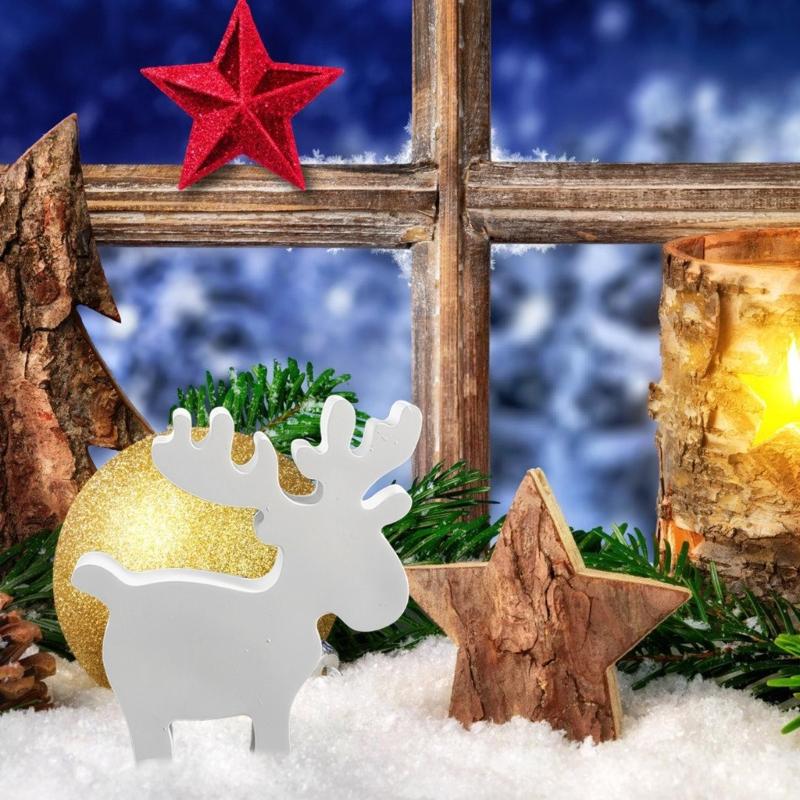 Christmas Elk Figurine Silicone Molds for Epoxy Resin Gypsum Ornament Elk Figurine Concrete Cement Silicone Molds