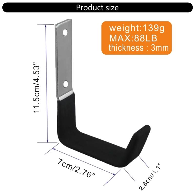 Set Of 2 Heavy Duty Hooks for Organizing Extension Cords Wall Mount Stainless Steel Hangers Garage Organization Tools