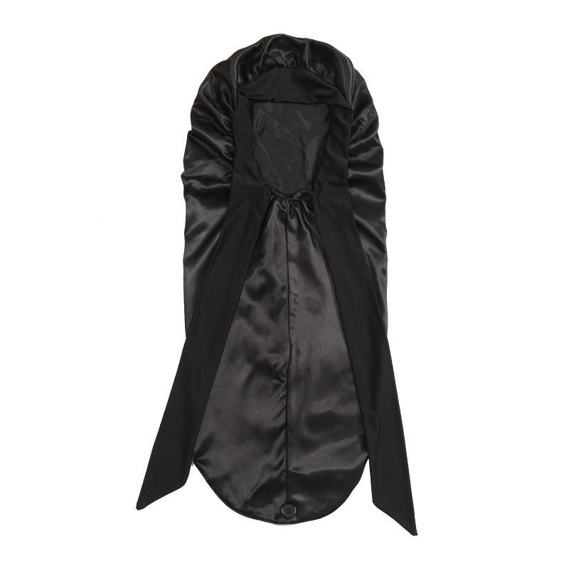 

Extra Large Hair Long Silk Bonnet Cap With Elastic Satin Hair Band Comfortable Head Cover Night Sleep Hat For Sleeping Shower чёрный