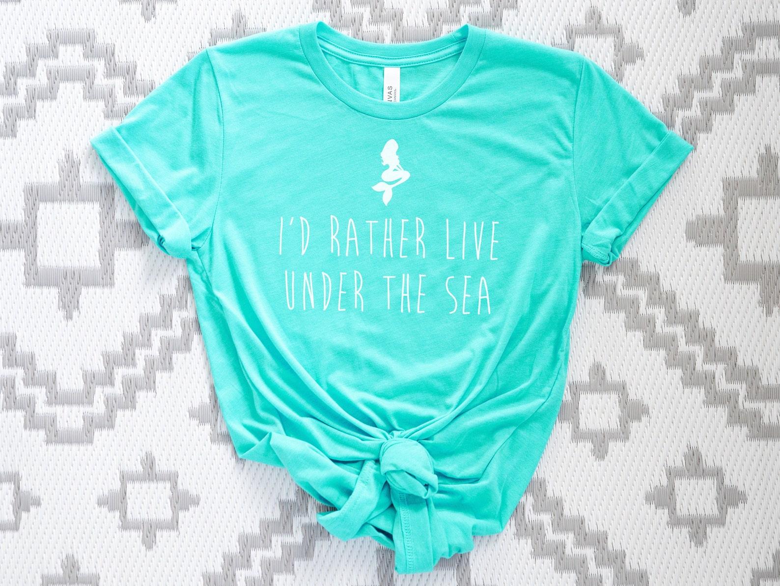 Mermaid Shirt, Ocean Lover Graphic Tee, Beach Theme Gift, Under The Sea Mermaid Design 2XL