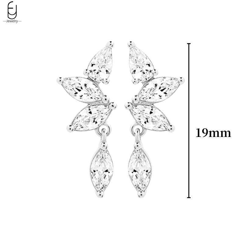 925 Silver Ear Buckles Fashion Hoop Earrings White Crystal Luxury Women's Earrings Wedding Women's Jewelry Premium Gift