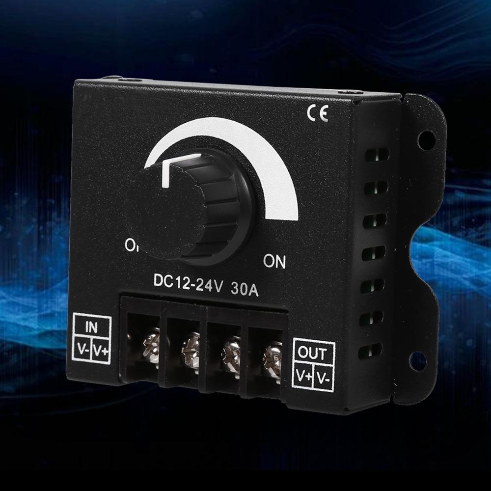 30A Current LED Dimmer Switch 12V-24V DC Adjustable Brightness Controller  Under Cabinet Lighting
