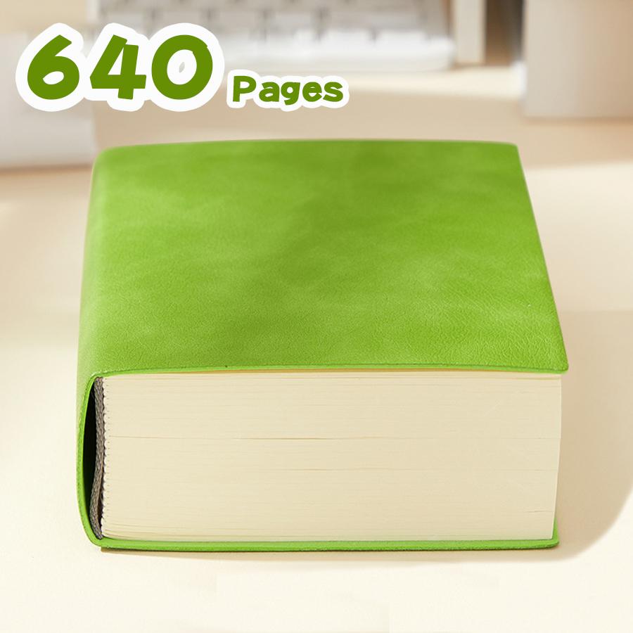 

1pcs Super Thick Notebook (640pages) A6 Creativity Stationery Blank Notepads Pu cover School Office Supplies 1pcs коричневий