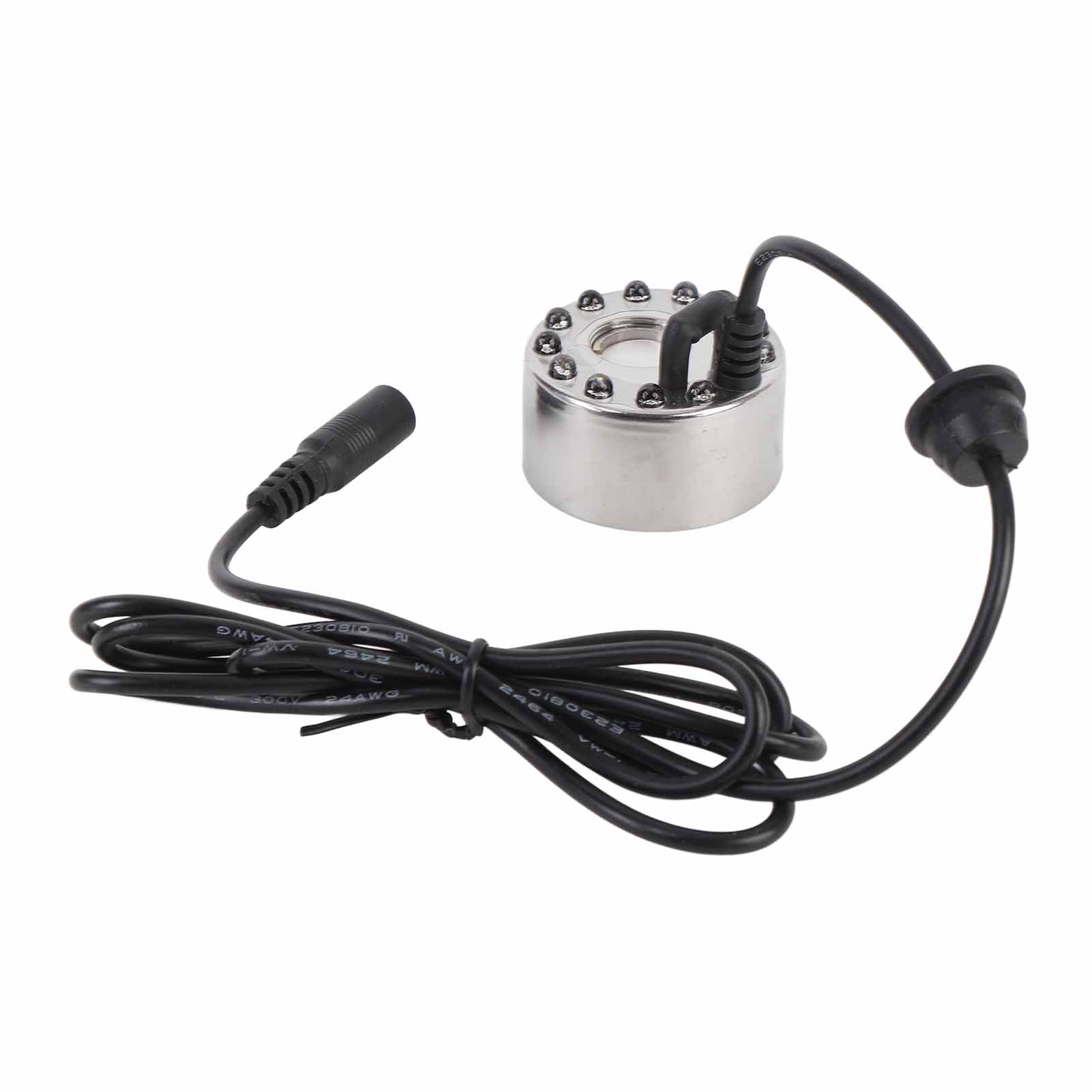 

Mist Maker Fogger Zinc Alloy 12 LED Color Changing Fog Atomizer Humidifier for Water Fountain Pond Rockery Vase Birdbath
