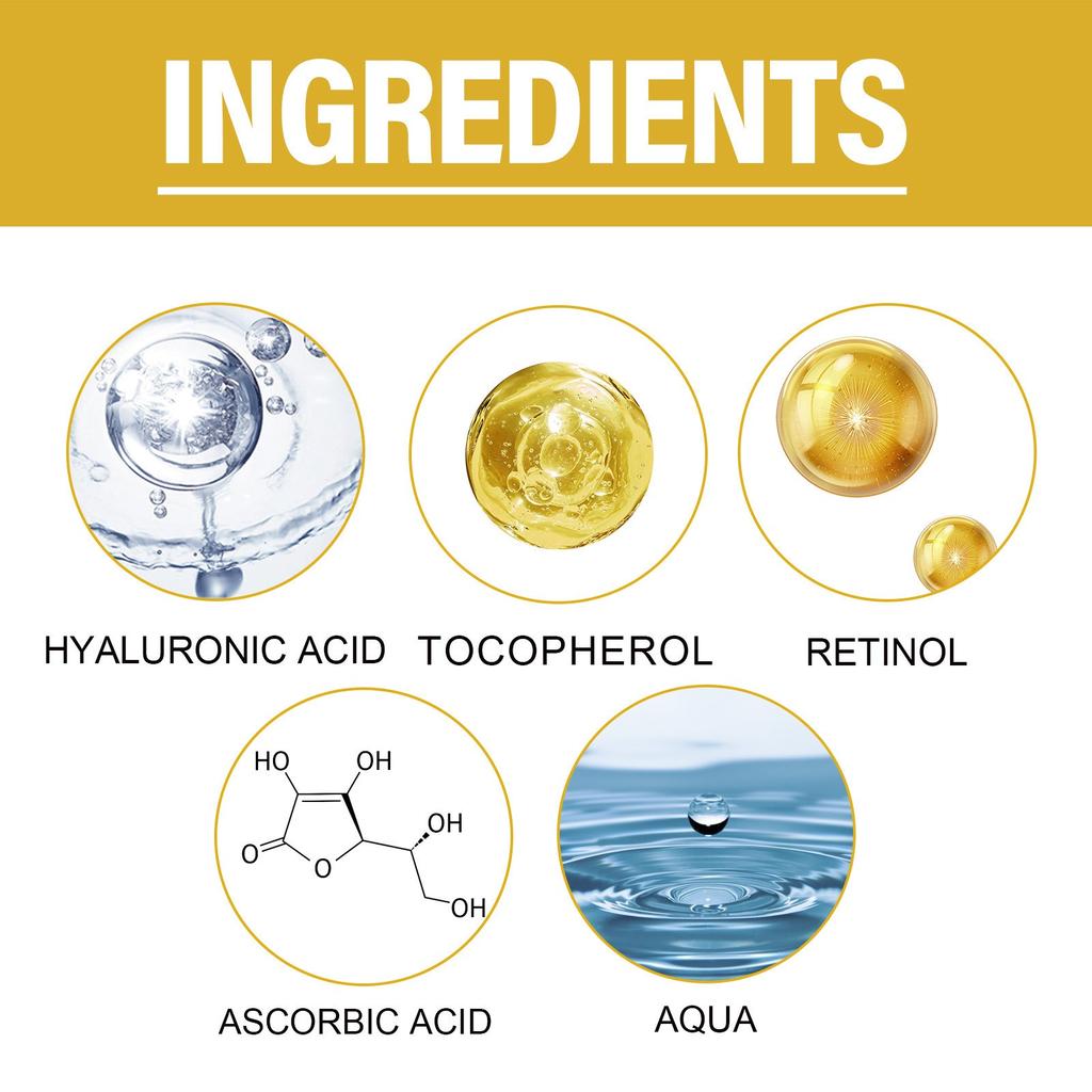 Retinol Serum Care For Aging For Dark Circles And Puffiness Dark Circles Skin Care Eye Bag Care Serum Bag Reduction Care Men Women 30pc 1ml