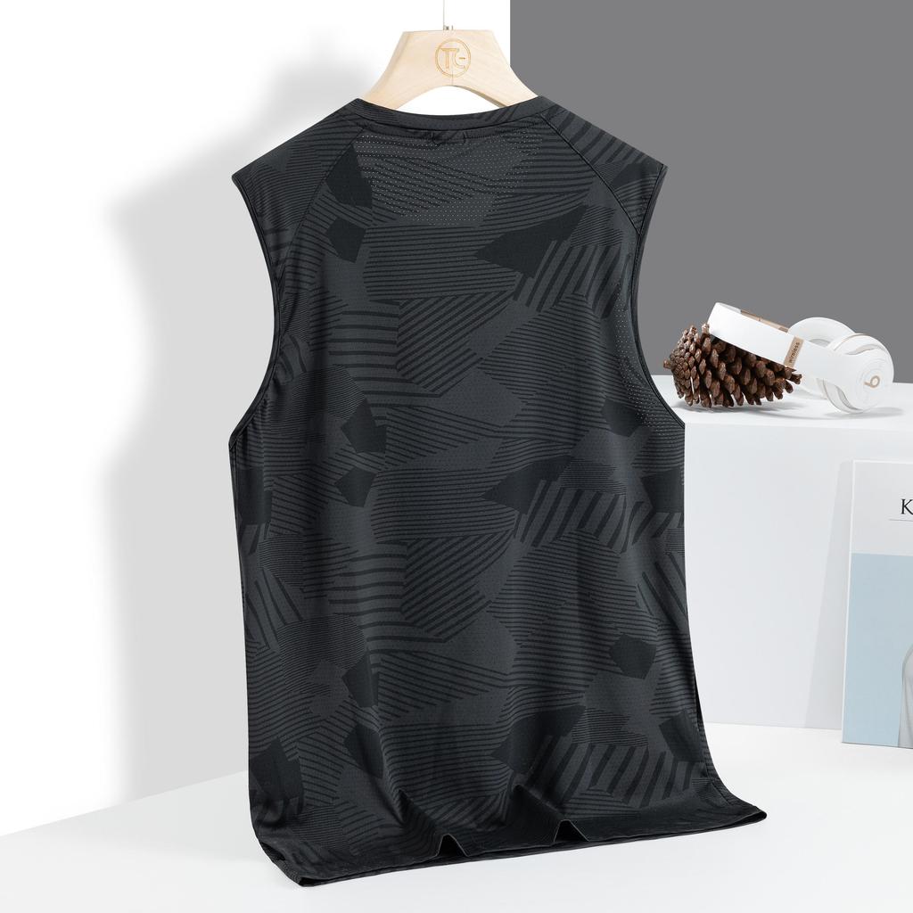 Men's Sleeveless Camisole Short Sleeved T-shirt Plus Size Quick Drying Thin Sports Top