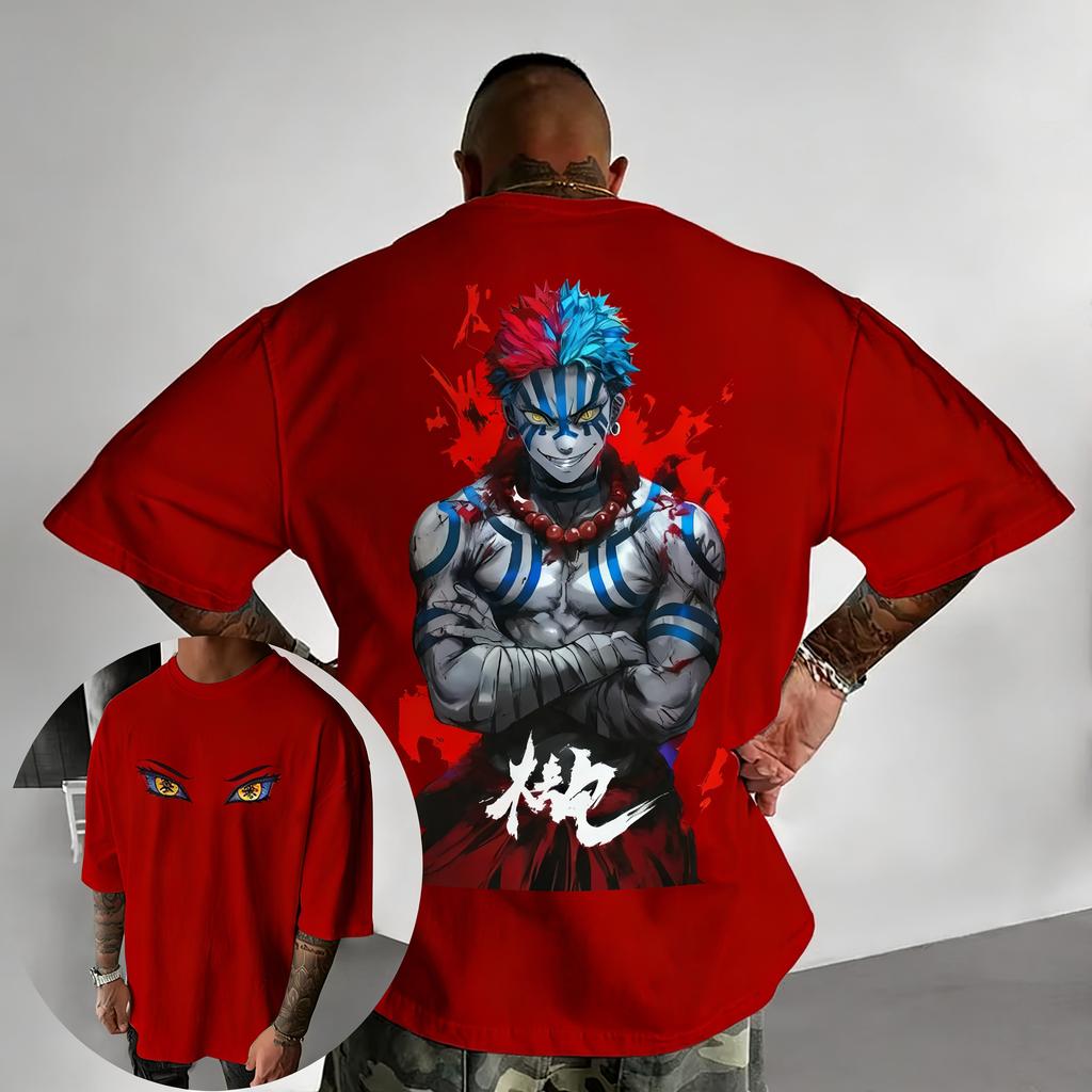 Demon Slayer Anime Printed Men and Women Oversized Tshirt Couple Street Fashion Casual Parent Child Top Harajuku Y2K Summer