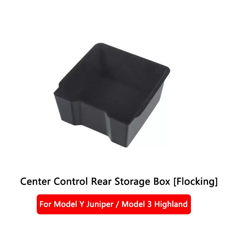 Für Tesla Model Y Juniper Model 3 Highland Mittelkonsolen-Organizer Armlehne Versteckte Aufbewahrungsbox vorne und hinten Untere Silikonmatte