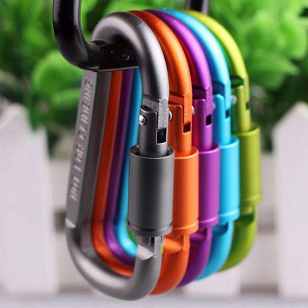 Aluminium Alloy Safety Keychain Buckles Climbing D Carabiner Spring Clips Camping Hiking Hooks