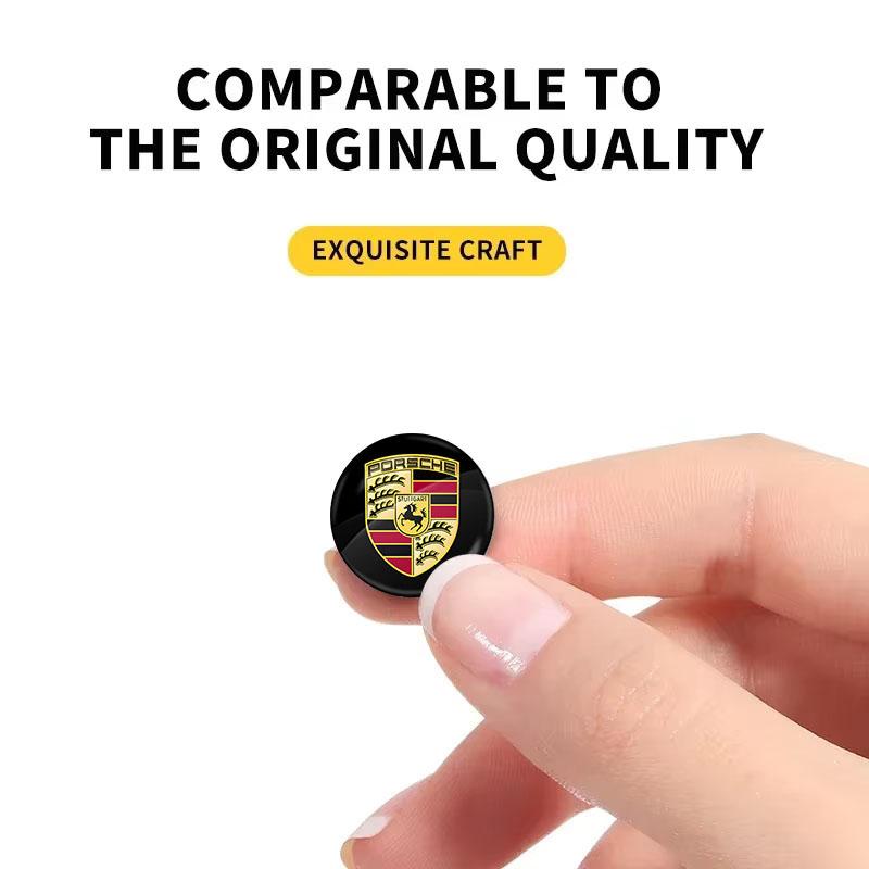 14mm Car Key Emblem Stickers Auto Control Key Logo Accessories For Porsche Cayenne Panamera Macan Boxster 911 Carrera-GT 928 944 918-Spyder