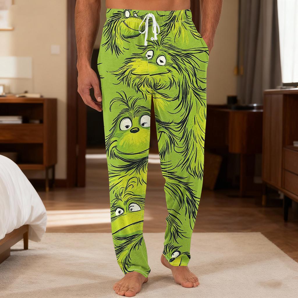 Men's Plain Knit Solid Pocket Casual Pants Home Pajama Pants