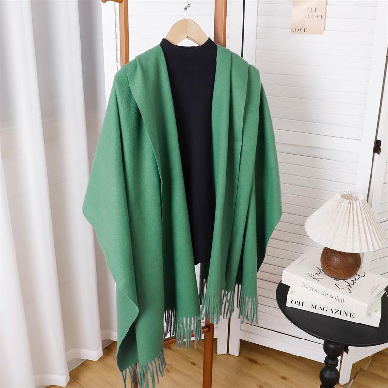 Winter Poncho Women Scarf Long Warm Cashmere Scarves Hijab Solid Lady Shawl Wrap Female Pashmina Bandana Head Scarfs NEW