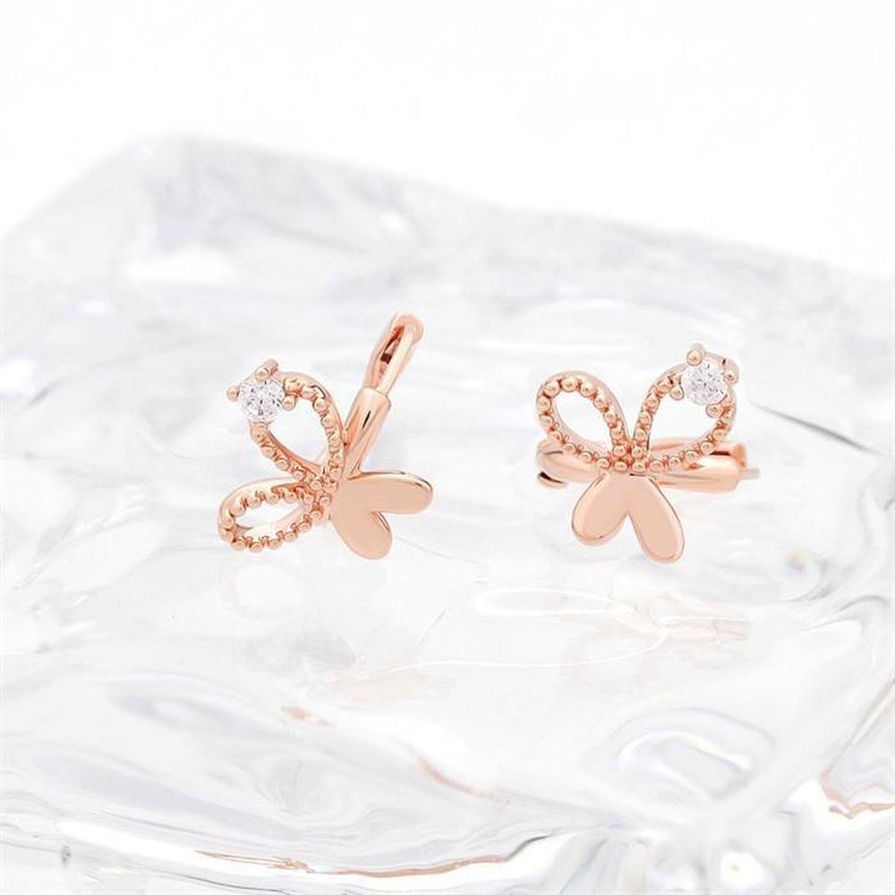 [Onm] Onm 14K Gold Needle Rose Gold Lovely Butterfly Earring Ring Piercing (S9593989)