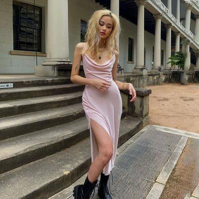 Toamnă/Iarnă Rochie sexy slim-fit cu decolteu decoltat cu talie înaltă
