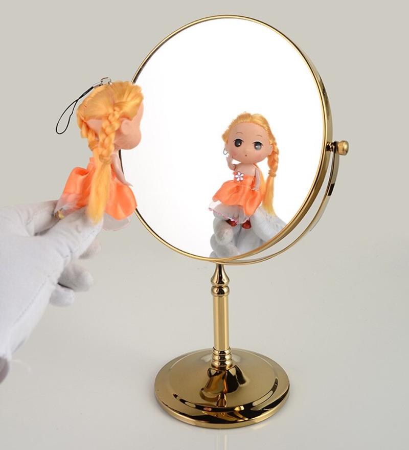 Bathroom Mirror 8 Inch Round Wall Mirror Magnifying Table Mirror Gold Cosmetic Makeup Double Sided Brass Bathroom Mirror | Bathroom Mirror | Bathroom
