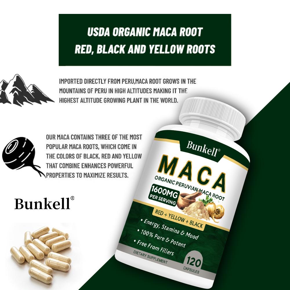 Organic Peruvian Maca Root Supplement - 120 Capsules