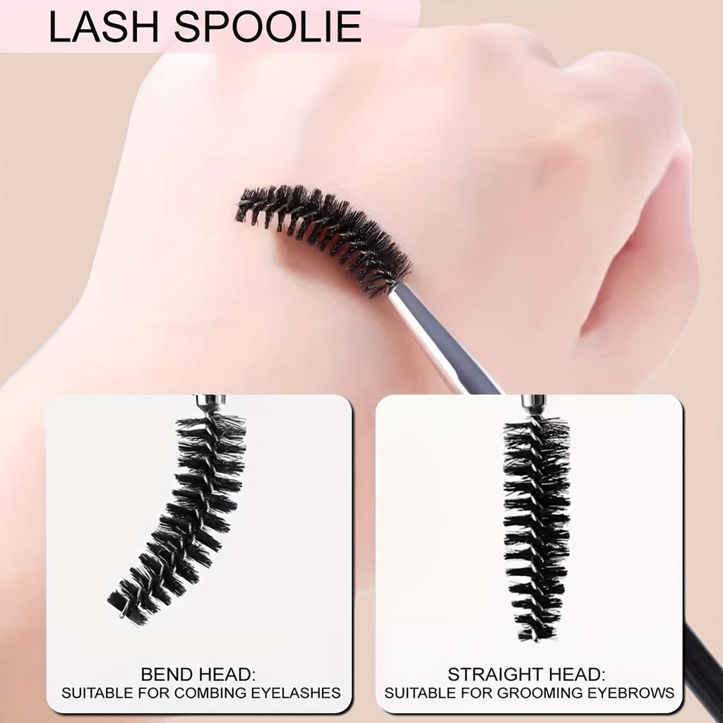 1Pcs Eyebrow Brush, Professional Dual Angled Eye Brow Brush and Spoolie Brush Eyelash Comb Eyebrow Tool (Black)