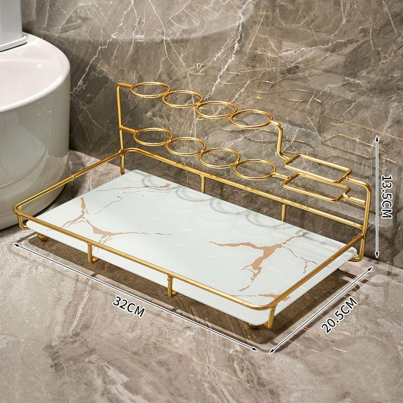 

Однослойная настольная полка для хранения, косметическая полка, стеллаж для хранения в ванной комнате, держатель для зубных щеток