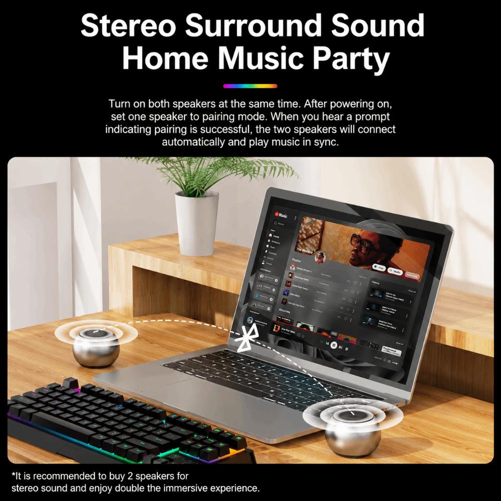 Smart Portable Bluetooth Speaker Metal Mini Sound Box New Compact Subwoofer Mobile Phone