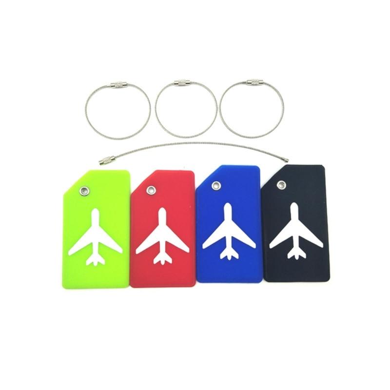 10pcs Silicone Suitcase Markers Durable Luggage Labels with Stainless Steel Loop Easy To Identify