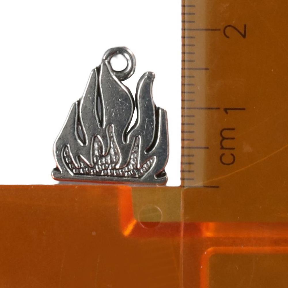 100Pcs Antique Silver Flame Charm 16*19mm / 0.62x0.75 inch Alloy Camping Fire Charms DIY Charm Anklets