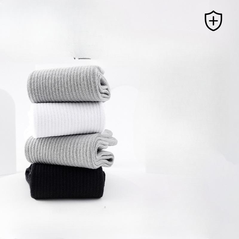 Chaussettes d'été fines en coton pour hommes, Antibactériennes, Désodorisantes, Absorbant la sueur, Chaussettes en coton blanc pour le sport et la course pour hommes