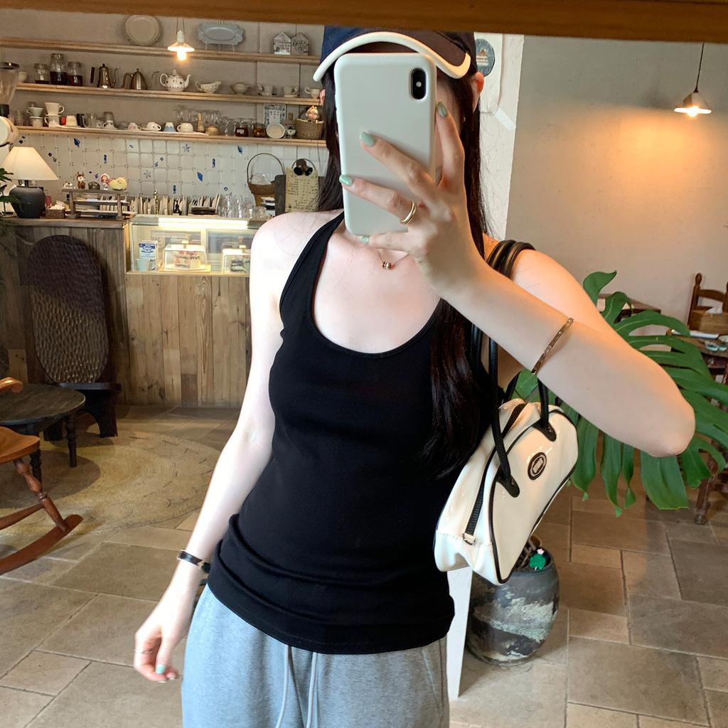 Simple slim-fitting sleeveless I-shaped sling vest for women's summer new sports outer wear inner top