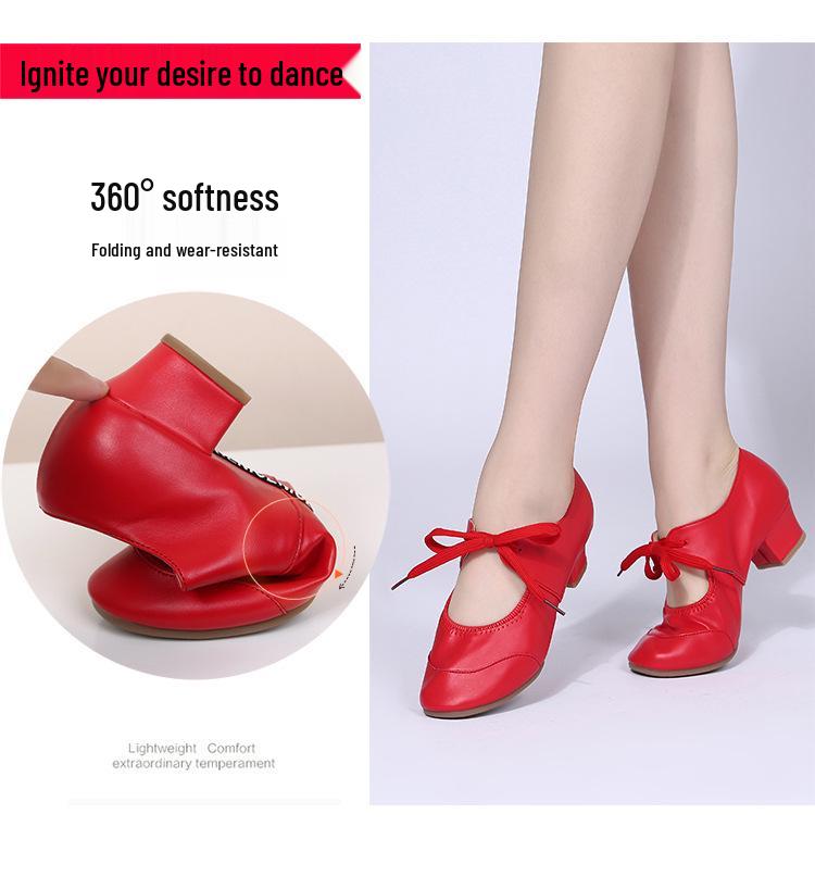Women's 2025 Low-Top Latin Dance Shoes – Soft Sole, Shallow Mouth, Modern Style
